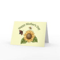 happy Mothers Day Sunflower, Butterfly, Bee cards