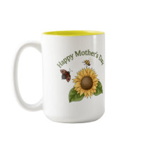 happy Mothers Day Sunflower, Butterfly, Bee mugs