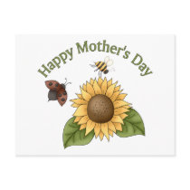 happy Mothers Day Sunflower, Butterfly, Bee postcards by naturetees happy Mothers Day Sunflower, Butterfly, Bee postcards