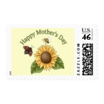 happy Mothers Day Sunflower, Butterfly, Bee Stamps