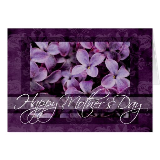 Happy Mothers Day Textured Lilacs Card Zazzle