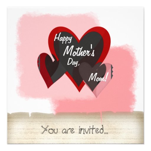 Happy Mother's Day Three Hearts Crazy Custom Announcement