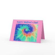 Happy Mother's Day! Tie Dye Look Card cards