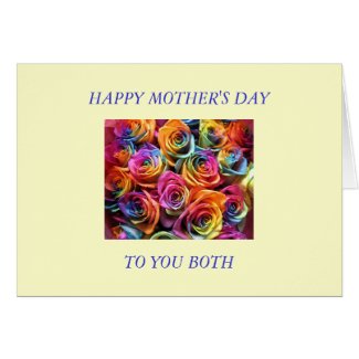 Happy Mothers Day to My Two Moms Greeting Card