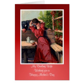 Happy Mother's Day to Wife from husband vintage Card