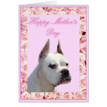 Happy Mother's Day White Boxer greeting card