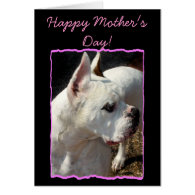 Happy Mother's Day White Boxer greeting card
