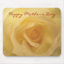 Happy Mother's Day White Rose Mousepad