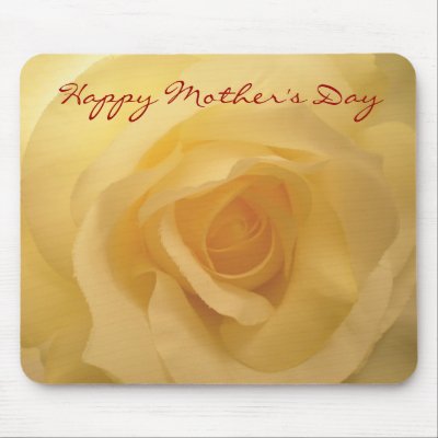 Happy Mother's Day White Rose Mousepad by dlgray