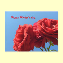 Happy Mother's Day with pink roses postcards