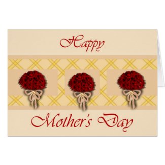 Happy Mother's Day with rose bouquets for Mothers Greeting Card