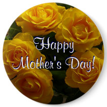 Happy Mother's Day Yellow Roses Pin