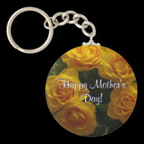 Happy Mother's Day Yellow Roses keychains