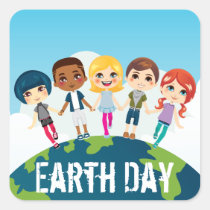 Happy Multi-ethnic Children stickers