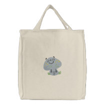 Happy Mushroom House Tote embroidered bags
