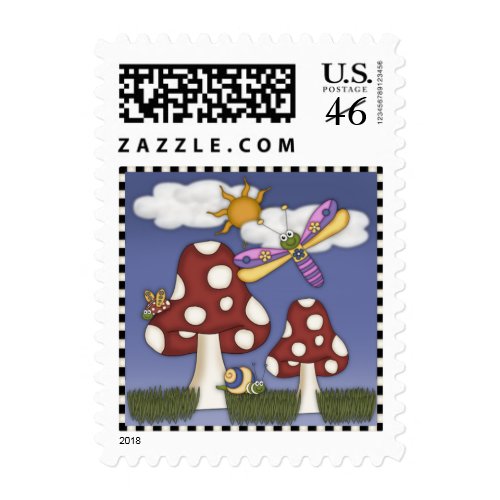 Happy Mushroom stamp