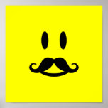 Happy Mustache Smiley custom poster