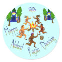 Happy Naked Pagan Dancing stickers by bakawoosi Happy Naked Pagan Dancing stickers