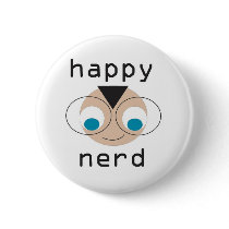 happy nerd button