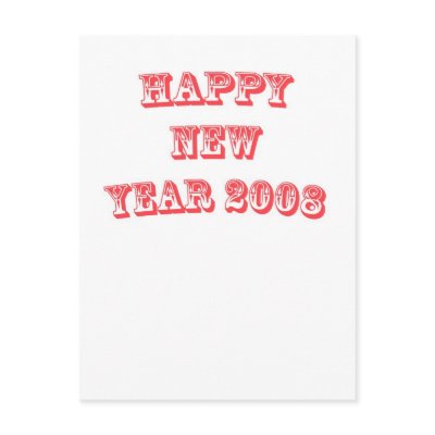 Happy New Year 2008 Post Cards by yureee