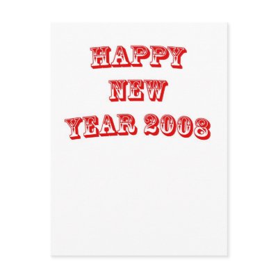 Happy New Year 2008 (RED) Post Card by yureee