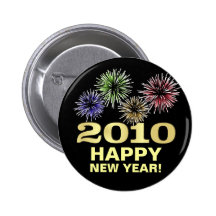 Happy New Year 2010 Party Favor - Round Button