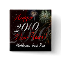 Happy New Year 2010 Pin - Patron Party Favor buttons