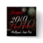 Happy New Year 2010 Pin - Patron Party Favor buttons