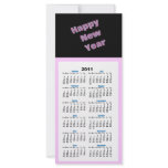 Happy New Year 2011 calendar Rack Card Design