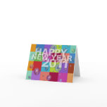 Happy New Year 2011 Card 3D Color Pattern