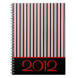 Happy New Year 2012 black red Notebook