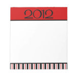 Happy New Year 2012 black red Notepad