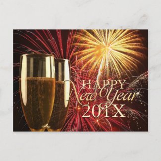 Happy New Year 2012 Fireworks postcard postcard