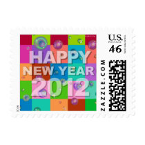 Happy New Year 2012 Postage Bubbles