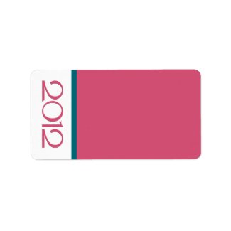 Happy New Year 2012 teal cranberry Address Label label
