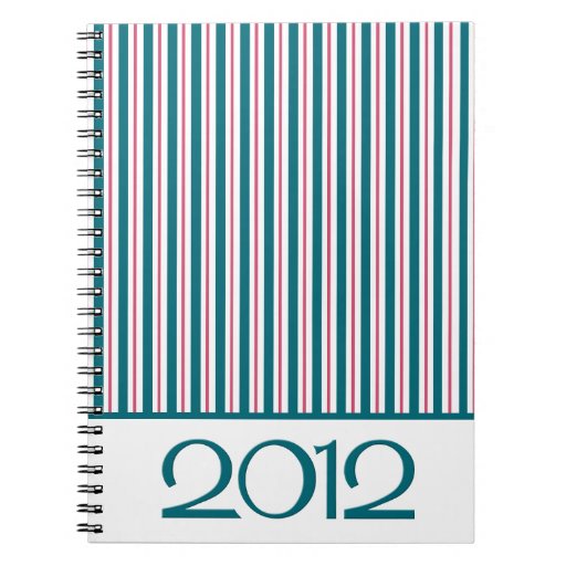 Happy New Year 2012 teal cranberry Notebook