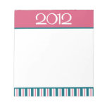 Happy New Year 2012 teal cranberry Notepad
