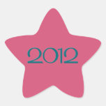 Happy New Year 2012 teal cranberry Star Sticker