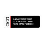 Happy New Year 2013 black red Return Address Label