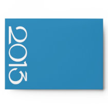 Happy New Year 2013 blue tangerine A7 Envelope envelopes