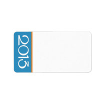 Happy New Year 2013 blue tangerine Address Label labels