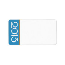 Happy New Year 2013 blue tangerine Address Label