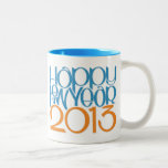 Happy New Year 2013 blue tangerine Mug