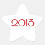 Happy New Year 2013 red Star Sticker