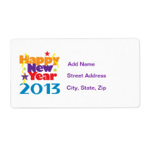 Happy New Year 2013 Shipping Label