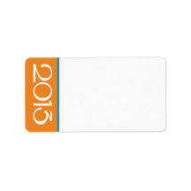 Happy New Year 2013 tangerine blue Address Label
