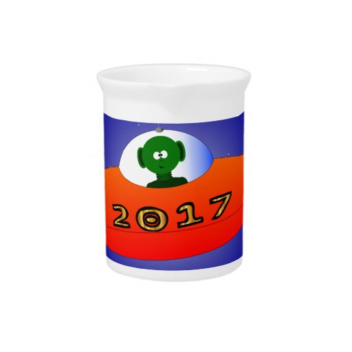 happy new year 2017 alien drink pitcher zazzle happy new year 2017 alien drink pitcher zazzle