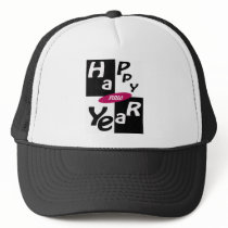 Happy New Year b&w hats