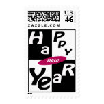 Happy New Year b&w postage