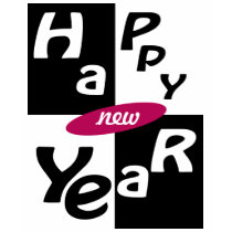 Happy New Year b&w t-shirts